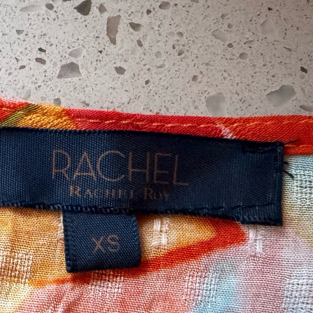 Rachel Roy xs Colorful Floral Top flutter sleeves - Picture 2 of 5